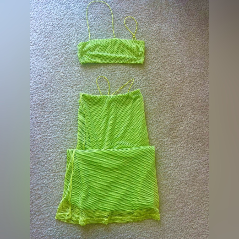 Lime Green Women's Skirt - Picture 3 of 4